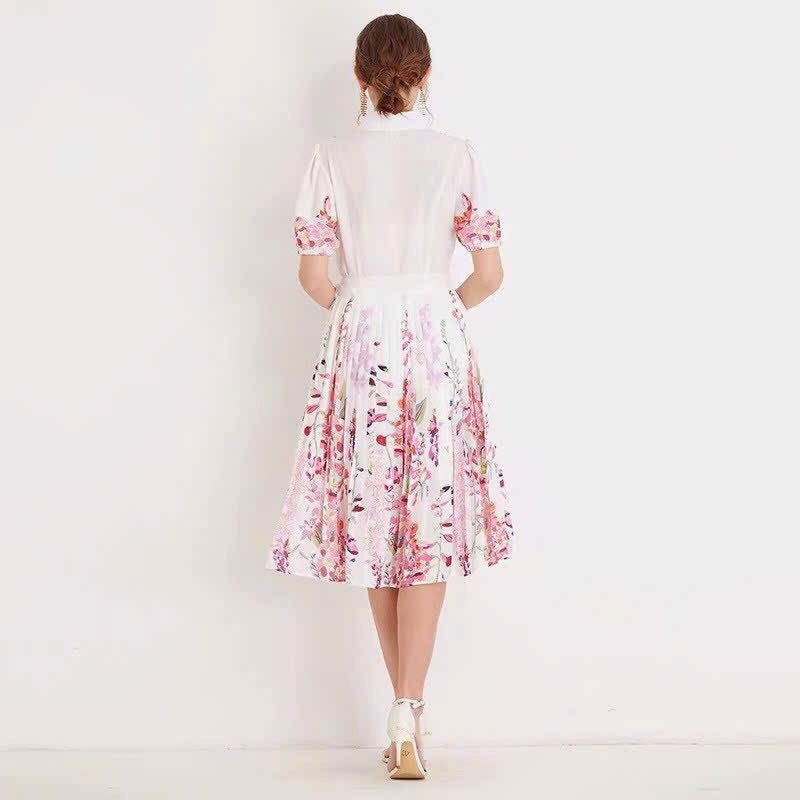 ĐẦM LỤA SM HOA CHÂN DẬP LY D123